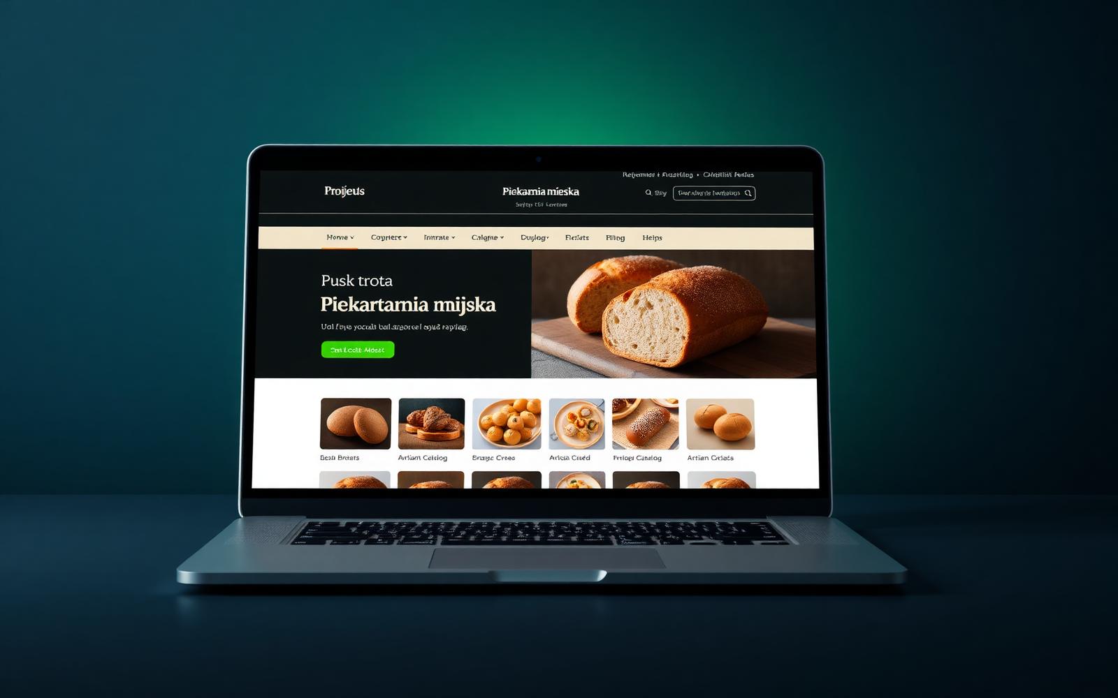 Mockup projektu Piekarnia Miejska
